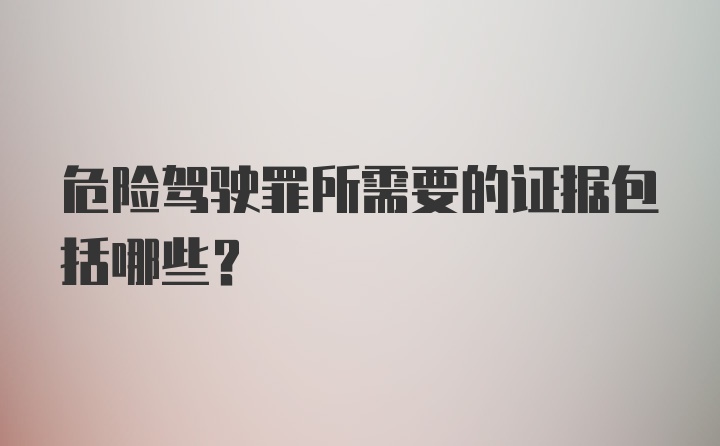 危险驾驶罪所需要的证据包括哪些？