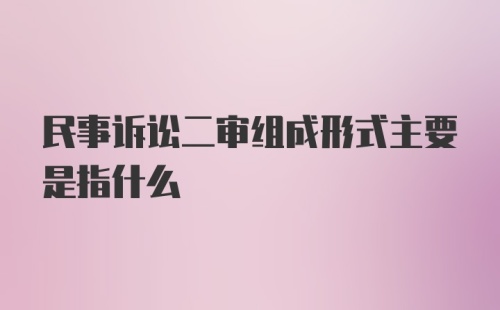 民事诉讼二审组成形式主要是指什么