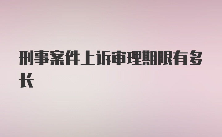 刑事案件上诉审理期限有多长