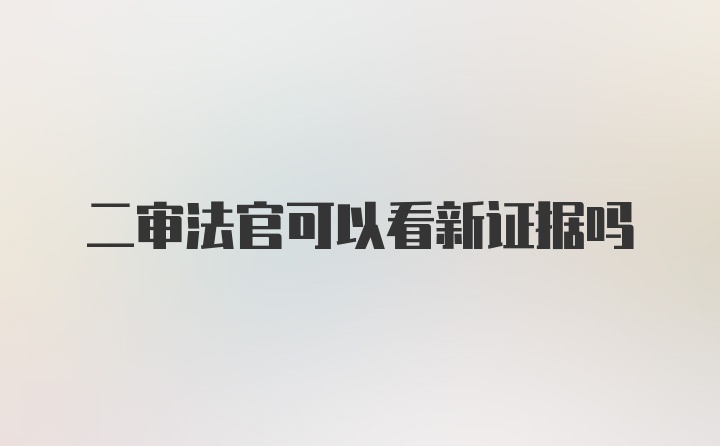 二审法官可以看新证据吗