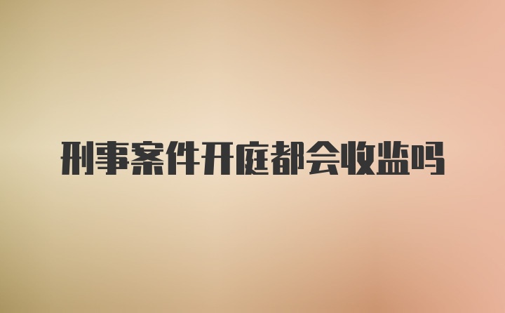 刑事案件开庭都会收监吗