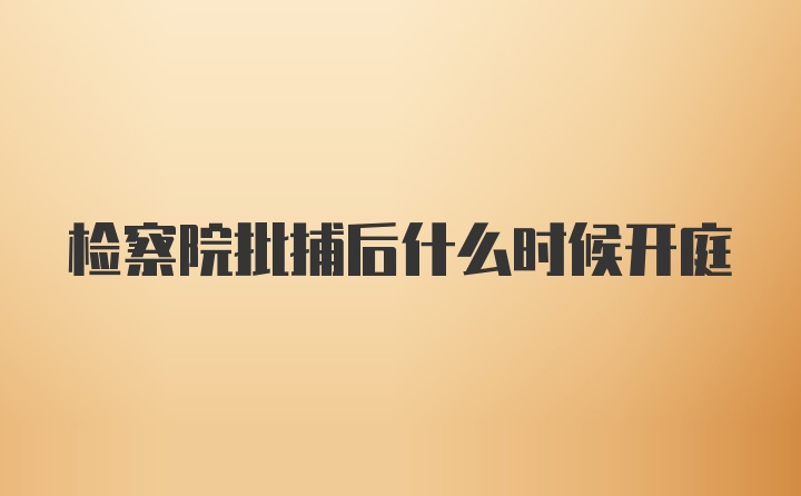 检察院批捕后什么时候开庭