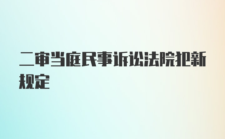 二审当庭民事诉讼法院犯新规定