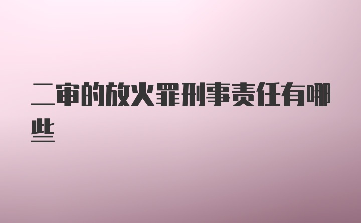 二审的放火罪刑事责任有哪些