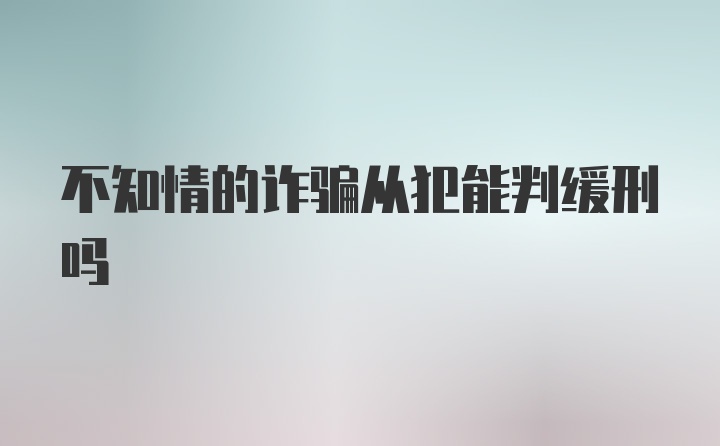 不知情的诈骗从犯能判缓刑吗