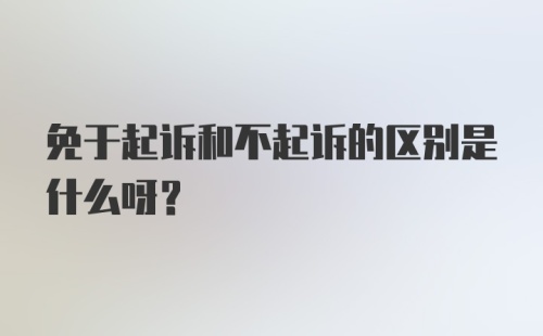 免于起诉和不起诉的区别是什么呀？