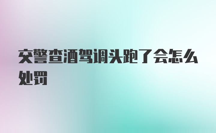 交警查酒驾调头跑了会怎么处罚