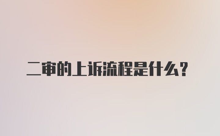 二审的上诉流程是什么？