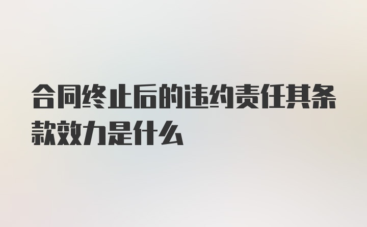 合同终止后的违约责任其条款效力是什么