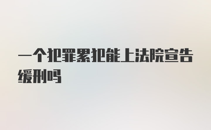 一个犯罪累犯能上法院宣告缓刑吗