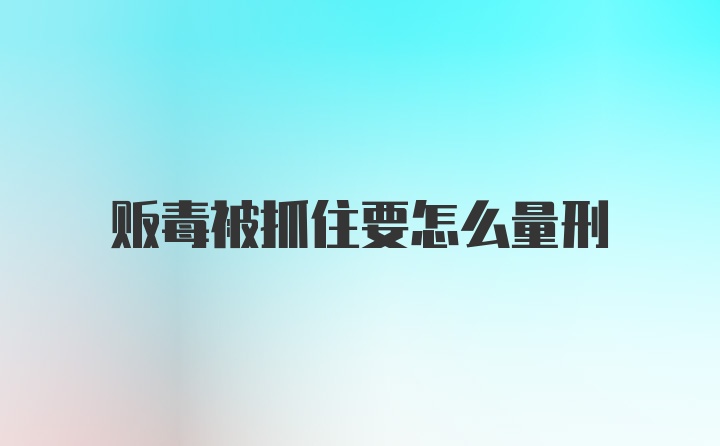 贩毒被抓住要怎么量刑