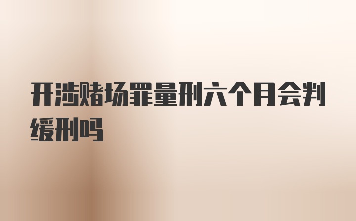 开涉赌场罪量刑六个月会判缓刑吗