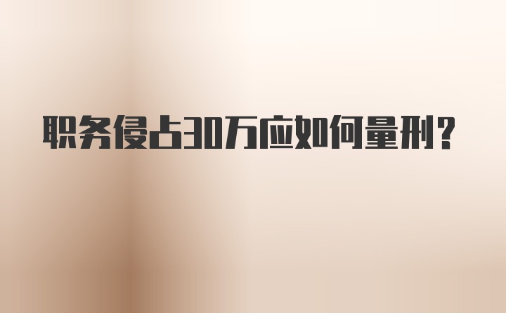 职务侵占30万应如何量刑？