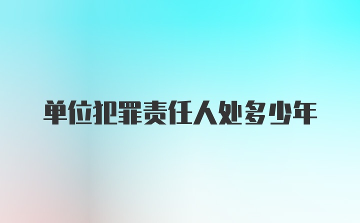 单位犯罪责任人处多少年