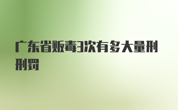 广东省贩毒3次有多大量刑刑罚