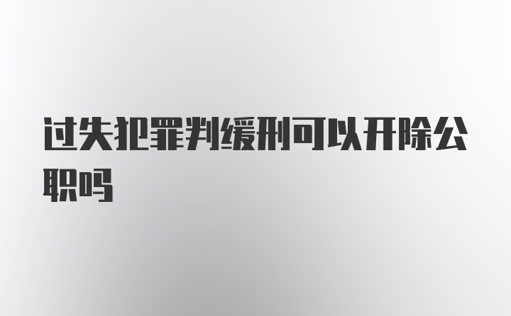 过失犯罪判缓刑可以开除公职吗