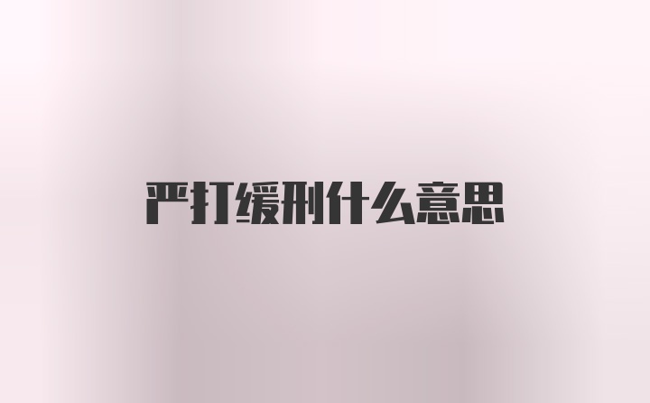 严打缓刑什么意思