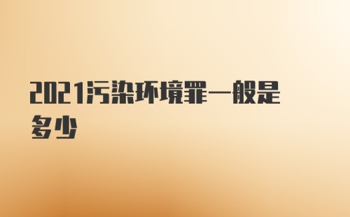 2021污染环境罪一般是多少