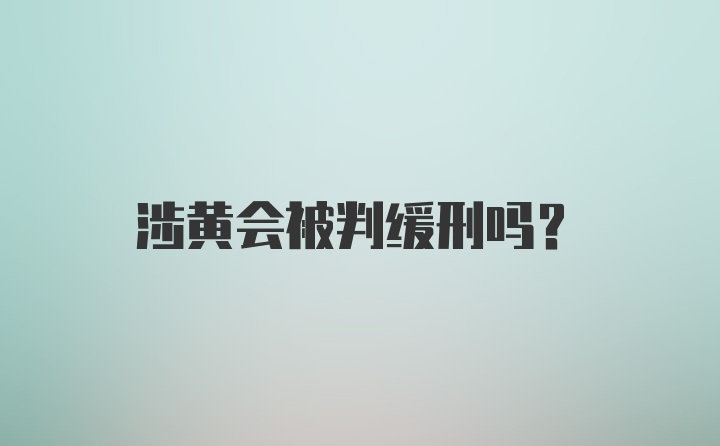 涉黄会被判缓刑吗？