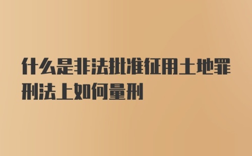 什么是非法批准征用土地罪刑法上如何量刑