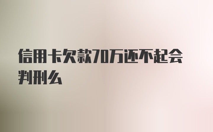 信用卡欠款70万还不起会判刑么