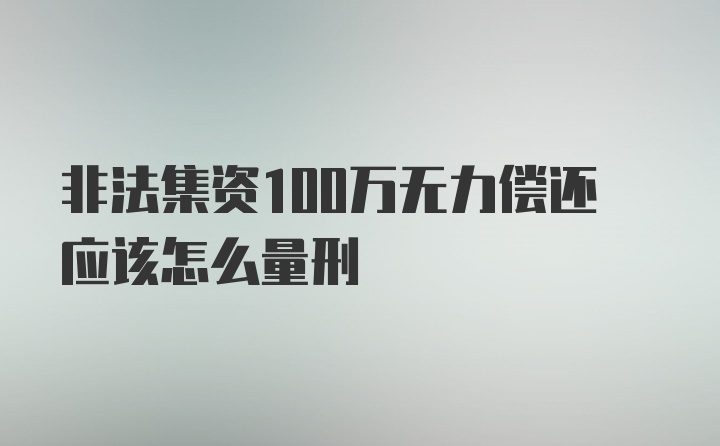 非法集资100万无力偿还应该怎么量刑