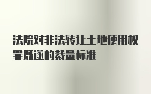 法院对非法转让土地使用权罪既遂的裁量标准