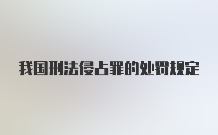 我国刑法侵占罪的处罚规定