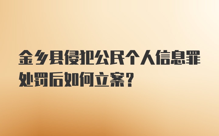 金乡县侵犯公民个人信息罪处罚后如何立案?