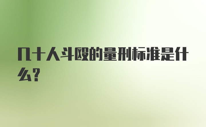 几十人斗殴的量刑标准是什么？