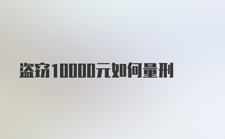 盗窃10000元如何量刑