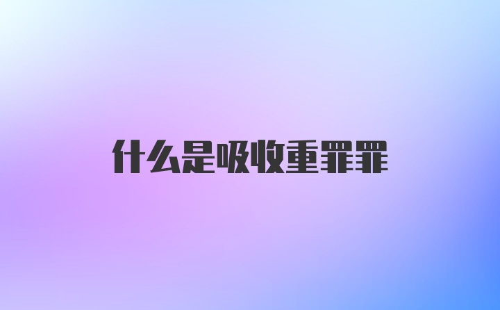 什么是吸收重罪罪