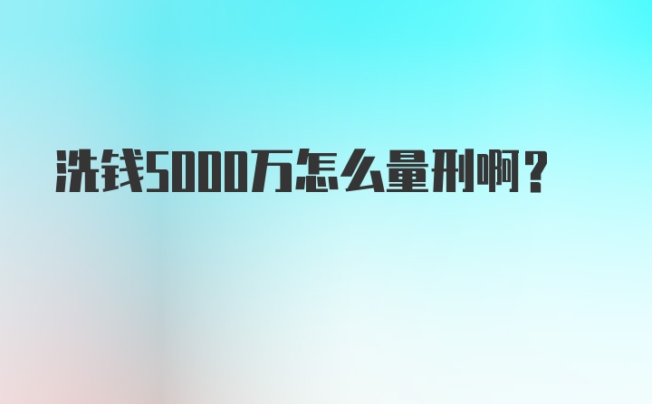 洗钱5000万怎么量刑啊？