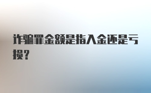 诈骗罪金额是指入金还是亏损？