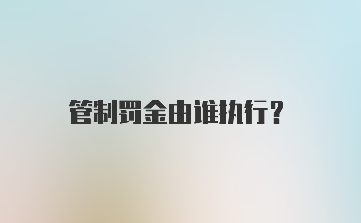 管制罚金由谁执行？