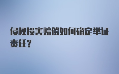 侵权损害赔偿如何确定举证责任?