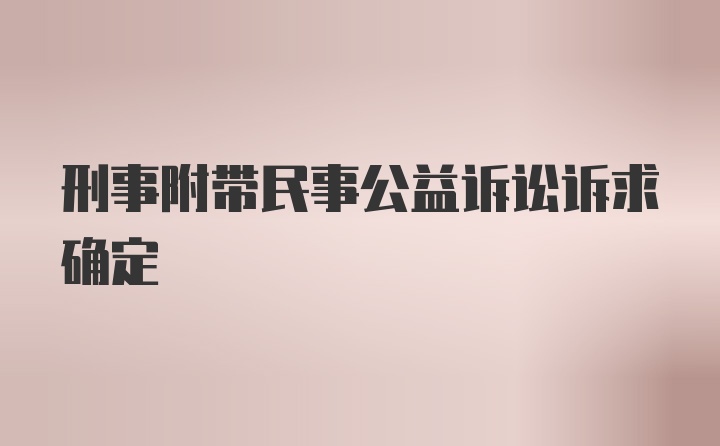 刑事附带民事公益诉讼诉求确定