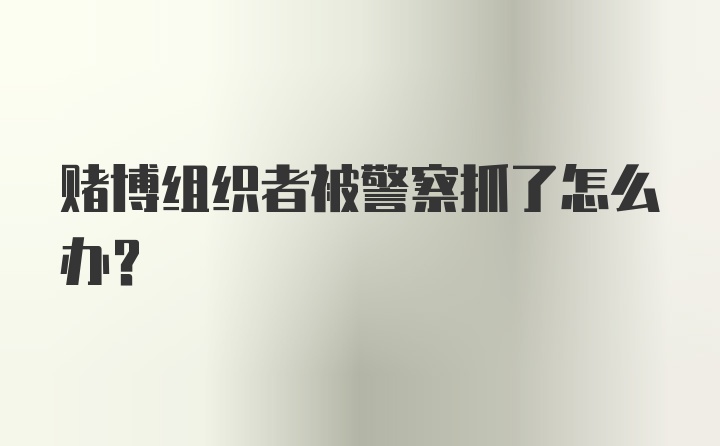 赌博组织者被警察抓了怎么办？