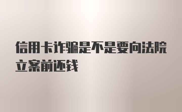 信用卡诈骗是不是要向法院立案前还钱