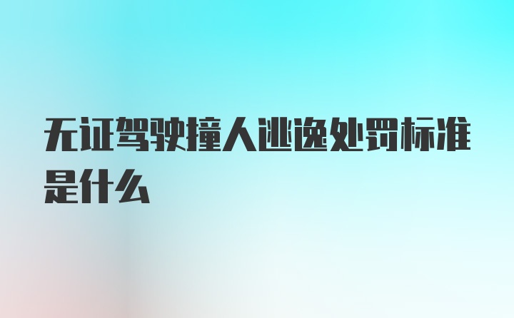 无证驾驶撞人逃逸处罚标准是什么