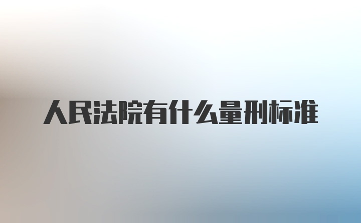 人民法院有什么量刑标准