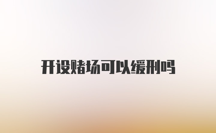 开设赌场可以缓刑吗