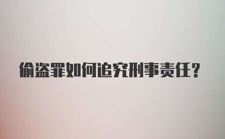 偷盗罪如何追究刑事责任？