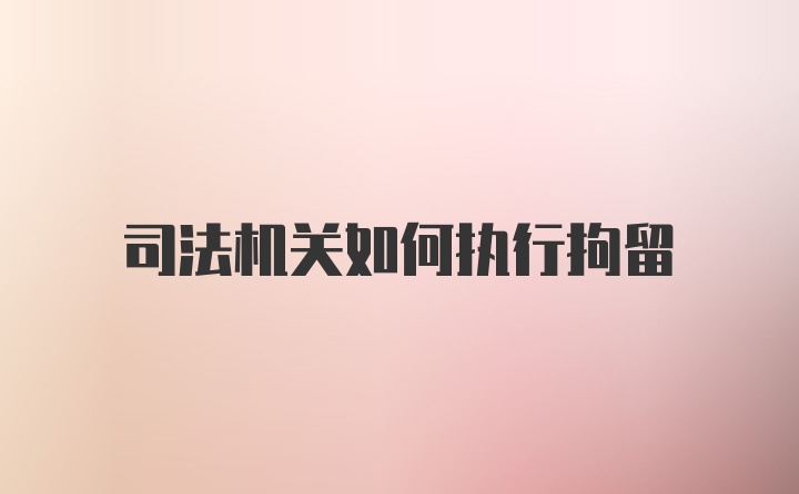 司法机关如何执行拘留