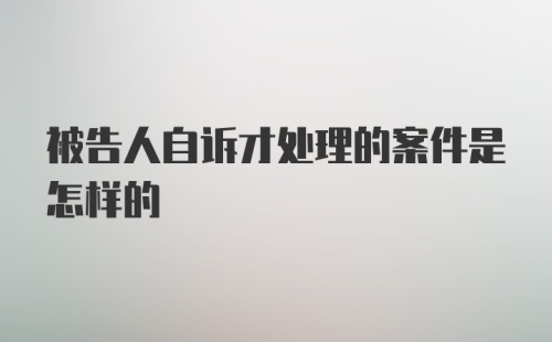 被告人自诉才处理的案件是怎样的