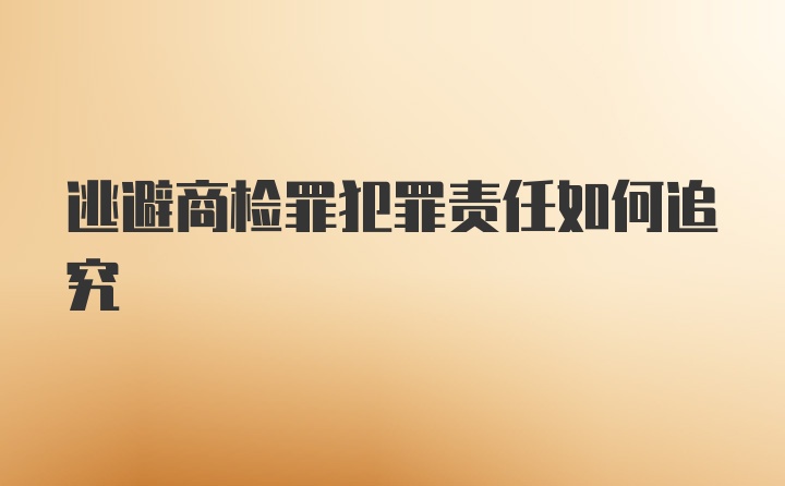 逃避商检罪犯罪责任如何追究