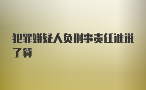 犯罪嫌疑人负刑事责任谁说了算