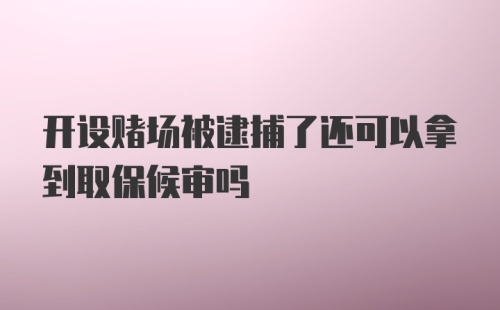 开设赌场被逮捕了还可以拿到取保候审吗