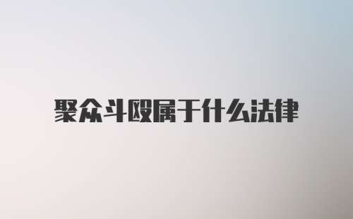 聚众斗殴属于什么法律