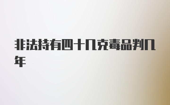 非法持有四十几克毒品判几年